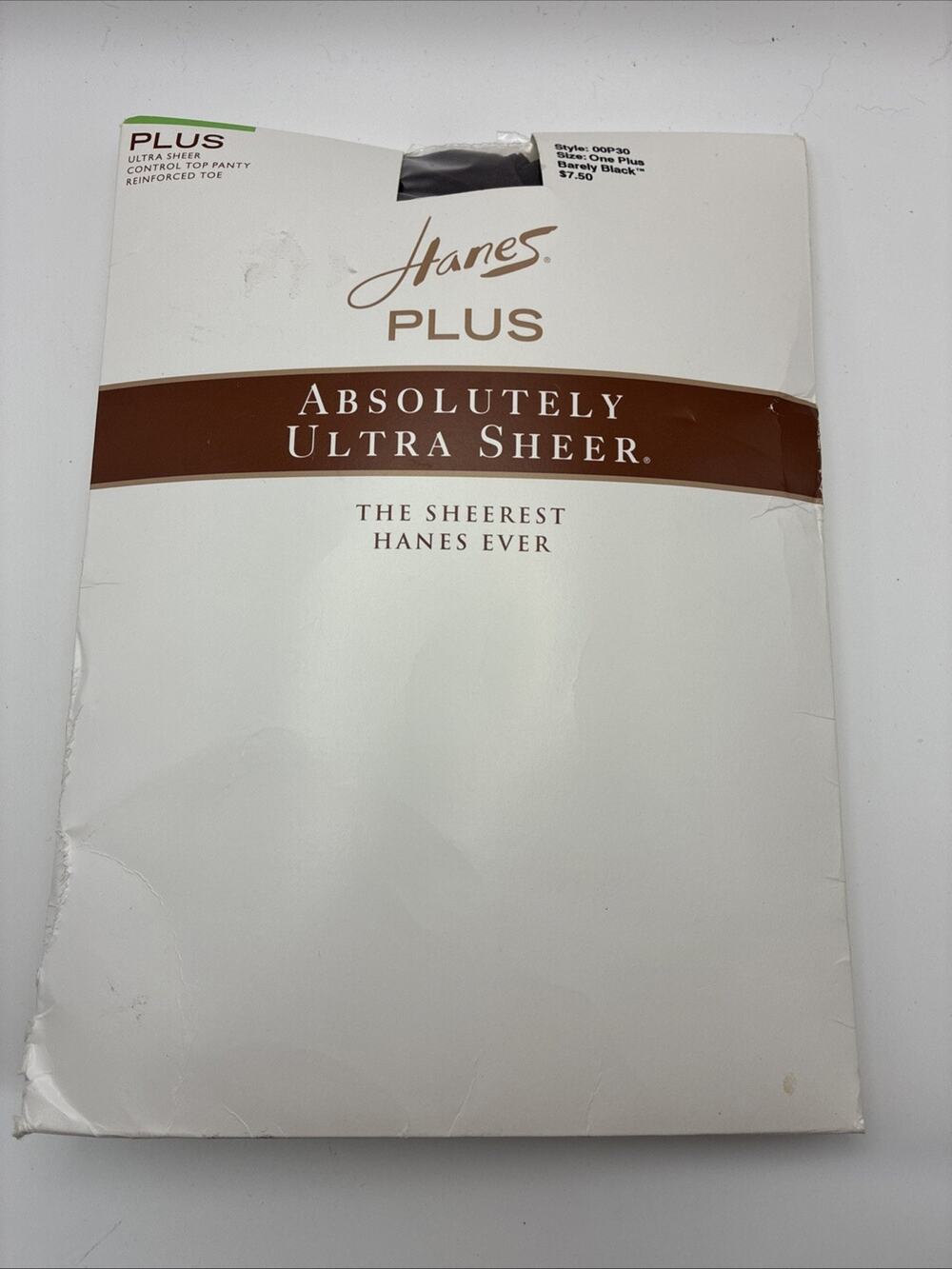 Hanes Plus Absolutely Ultra Sheer 00P30 ONE PLUS Barely Black Control Top Panty